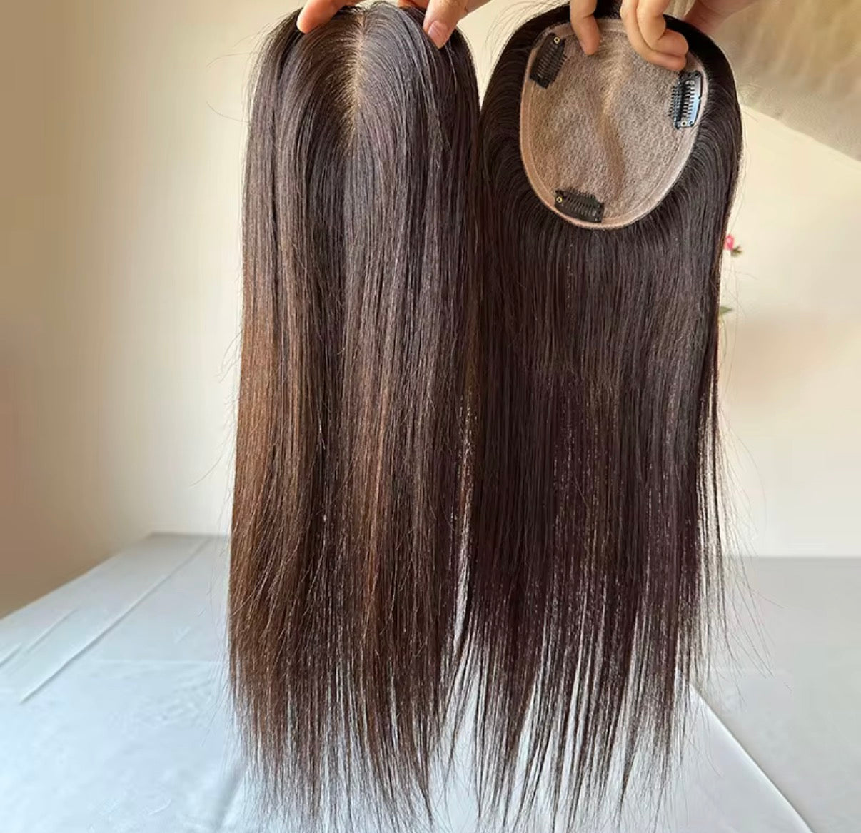 12inch human hair toppers hd lace  natural hair color dark brown